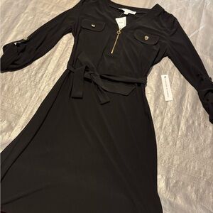 Emma & Michele Black Long Sleeve Dress